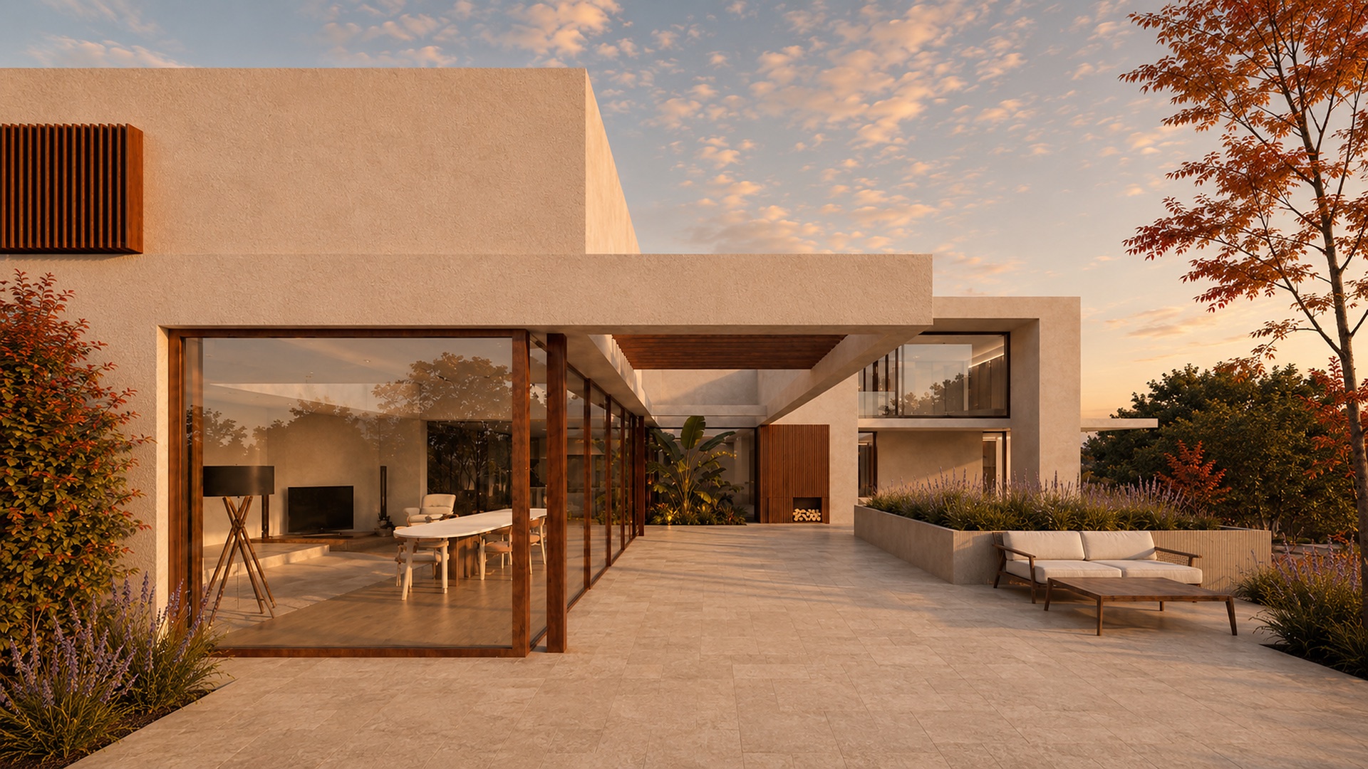 El enclave — villa al atardecer · Centralis